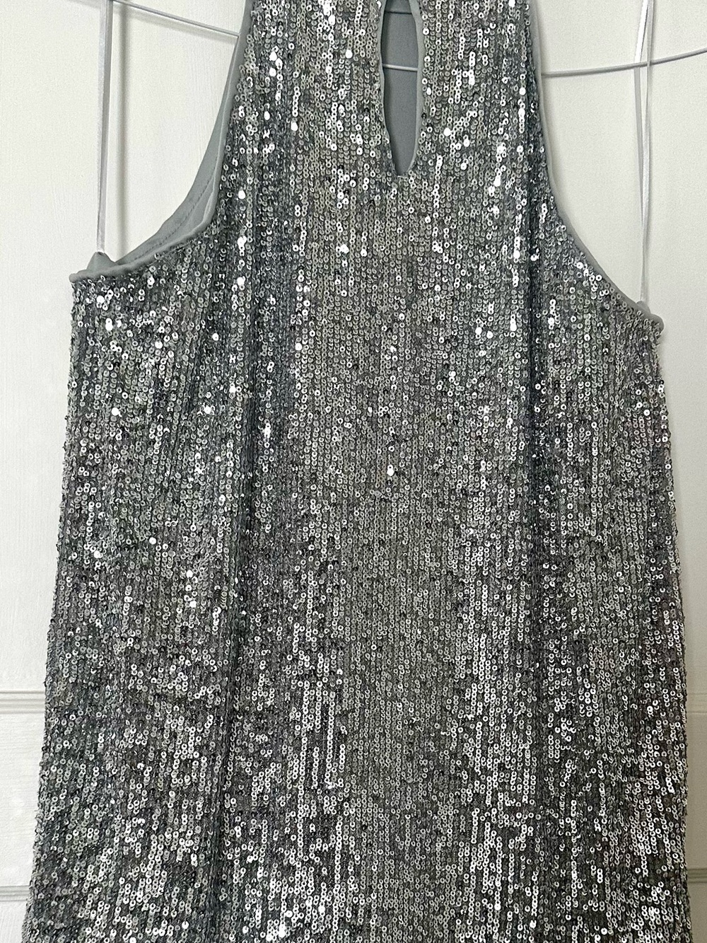 Cable & Gauge Silver Sequin Halter Tank Top - Picture 2 of 6